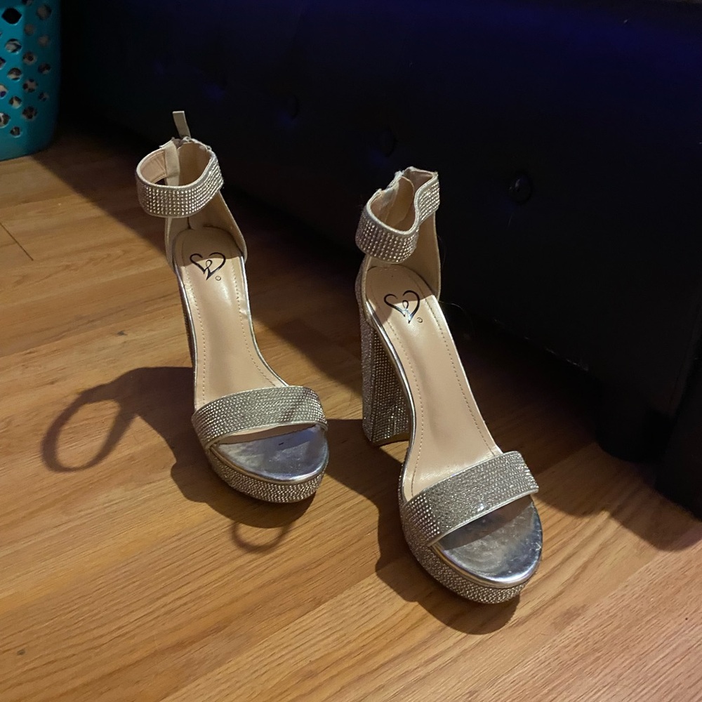 Elegant Silver Women's Heels